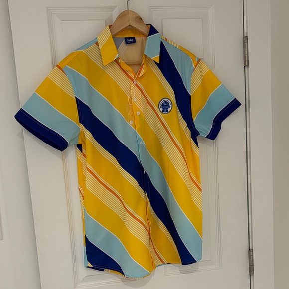 PABST TWO Piece set Hawaiian shirt and board shirts yellow blue size medium - Picture 4 of 11